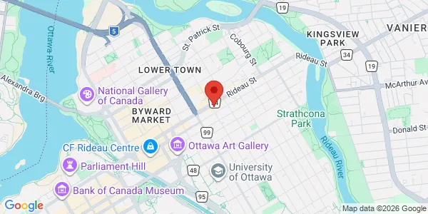 Map of 221 Nelson St Ottawa, ON K1N 1C7 Canada
