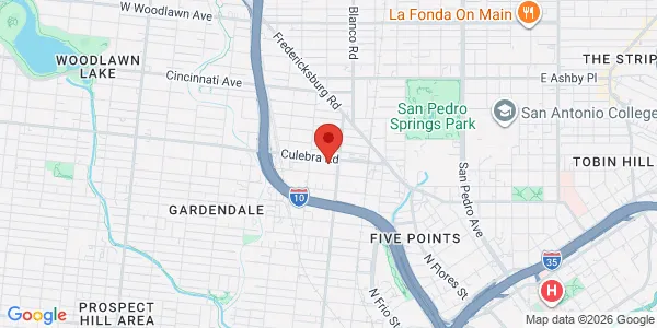 Map of 414 Culebra Rd San Antonio, TX 78201