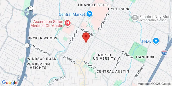 Map of 630 W 34th St Ste 201 Austin, TX 78705
