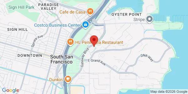 Map of 600 Gateway Blvd Ste 101 South San Francisco, CA 94080