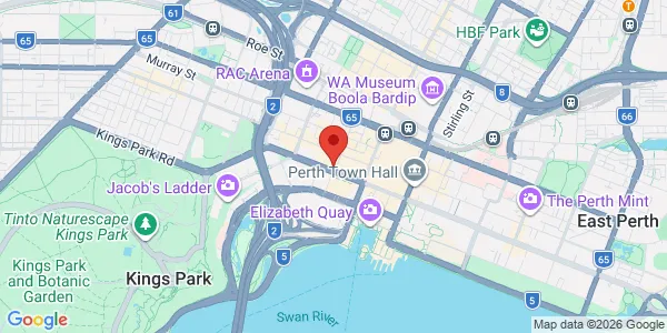 Map of 178 St Georges Tce Perth Western Australia 6000 Australia