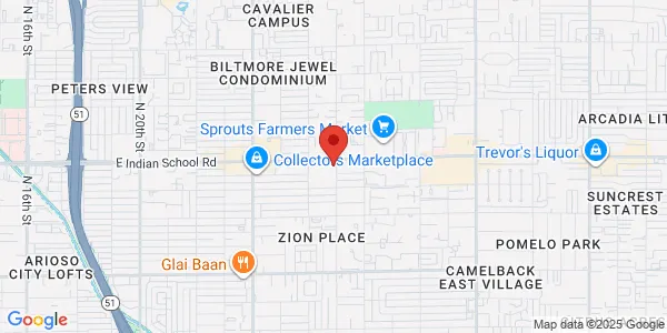 Map of 2633 E Indian School Rd Ste 460 Phoenix, AZ 85016