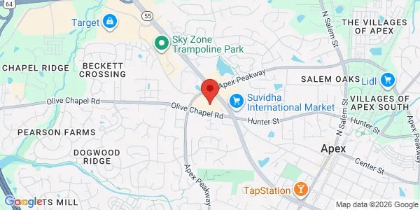 Map of 5408 Apex Peakway Apex, NC 27502