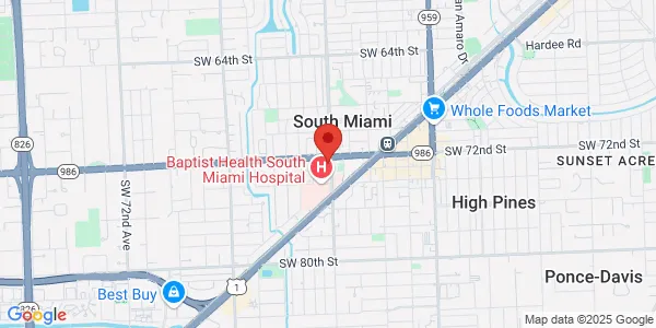 Map of 6200 Sunset Dr Ste 301 South Miami, FL 33143