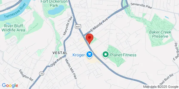 Map of 4206 Chapman Hwy South Knox Family Care Knoxville, TN 37920