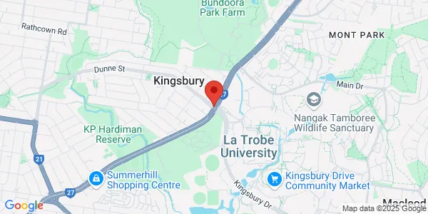 Map of Cnr Plenty Rd & Kingsbury Dr Bundoora Victoria 3083 Australia