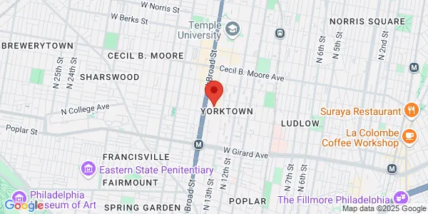 Map of 1415 N Broad St Ste 224 Philadelphia, PA 19122