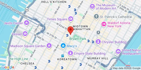 Map of 114 W 41st St Fl 2 New York, NY 10036