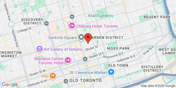 Map of 80 Bond Street Toronto, ON M5B 1X2 Canada