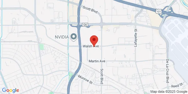Map of 2100 Walsh Ave Ste A Santa Clara, CA 95050