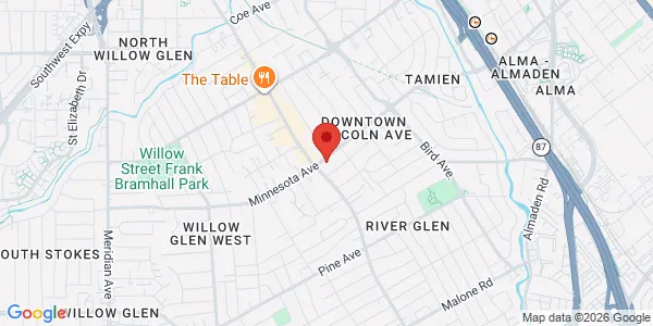 Map of 1080 Minnesota Ave Ste 5 San Jose, CA 95125