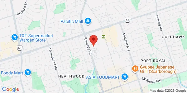 Map of 3447 Kennedy Road Suite 200 Scarborough, ON M1V 3S1 Canada