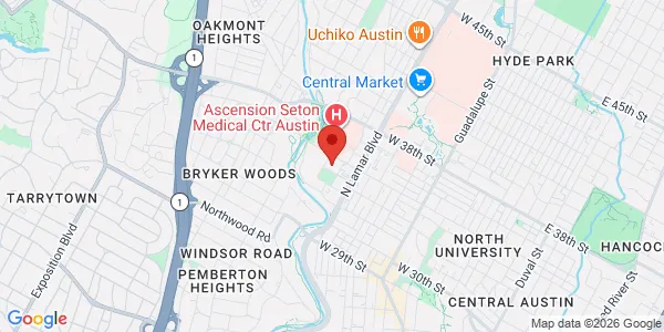 Map of 1111 W 34th St. Ste 210 Austin, TX 78705