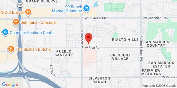 Map of 1880 W Frye Rd Ste 1 Chandler, AZ 85224