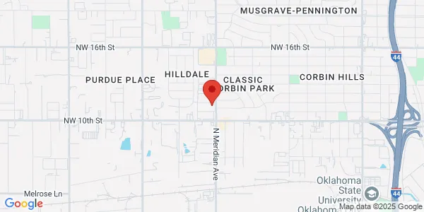 Map of 1145 N Meridian Ave Oklahoma City, OK 73107