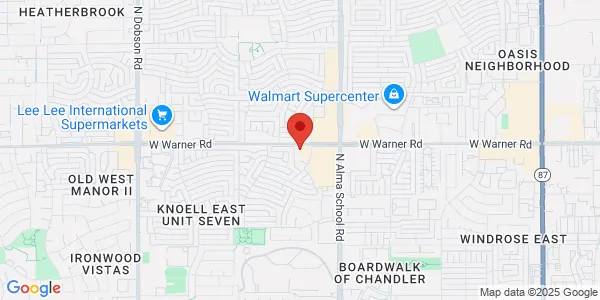 Map of 1257 W Warner Rd Ste B4 Chandler, AZ 85224