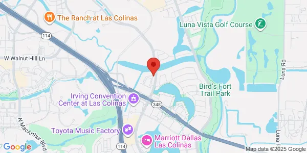 Map of 5000 Riverside Dr Bldg 6, Ste 100 Irving, TX 75039