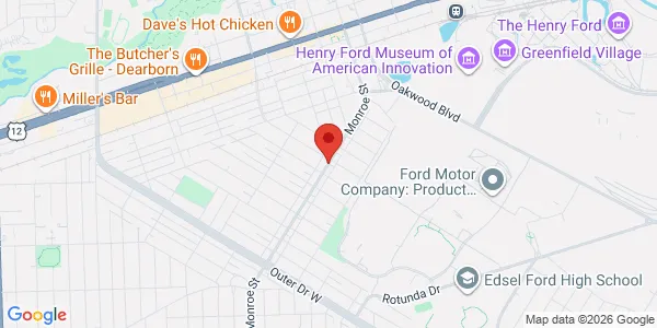 Map of Dearborn, MI 48124