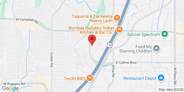 Map of 1702 N Collins Blvd Ste 260 Richardson, TX 75080