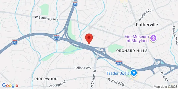 Map of 1302 Bellona Ave Lutherville, MD 21093