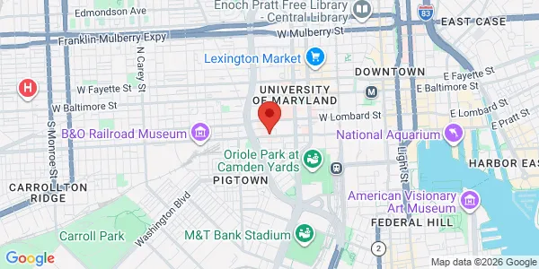 Map of 120 Penn St Baltimore, MD 21201