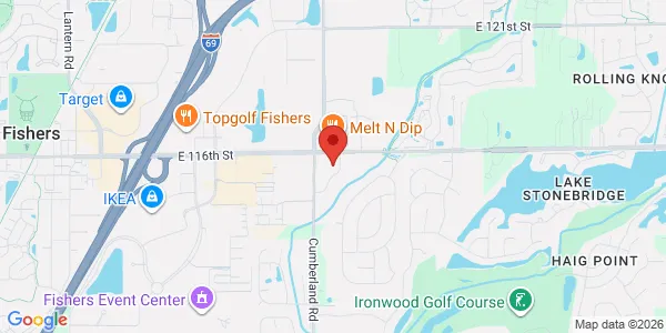 Map of 11580 Overlook Dr Ste 100 Fishers, IN 46037