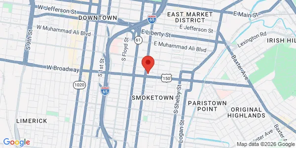Map of 501 E Broadway Ste 110 Louisville, KY 40202