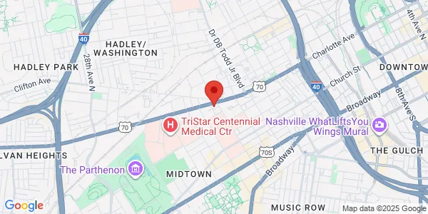 Map of 2001 Charlotte Ave Ste 205 Nashville, TN 37203