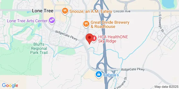 Map of 10099 Ridgegate Pkwy Ste 260 Lone Tree, CO 80124