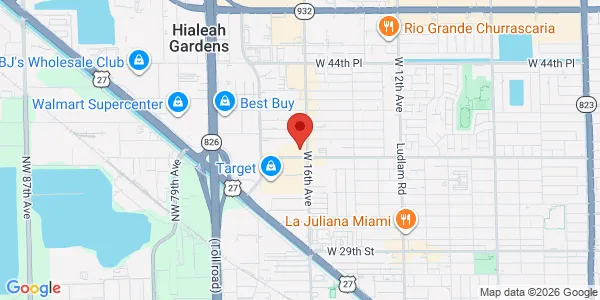 Map of 3750 W 16th Ave Ste 204, 206 Hialeah, FL 33012