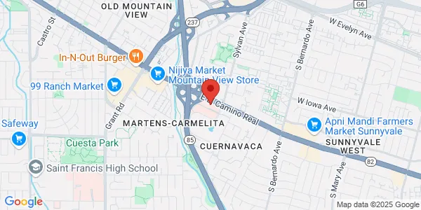 Map of Palo Alto Medical Foundation 701 E El Camino Real Mountain View, CA 94040