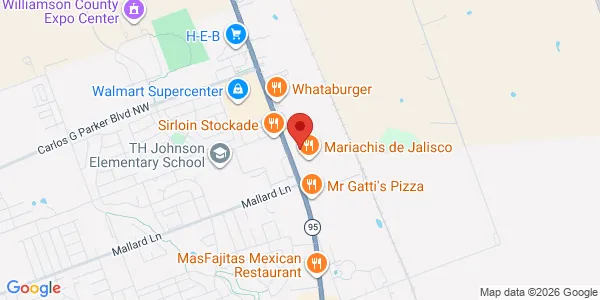Map of 3200 N Main St Ste 105 Taylor, TX 76574
