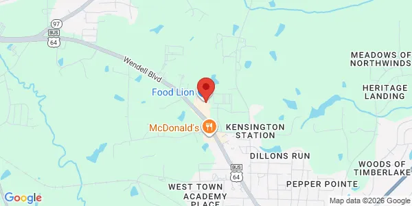 Map of 2839 Wendell Blvd Ste 100 Wendell, NC 27591